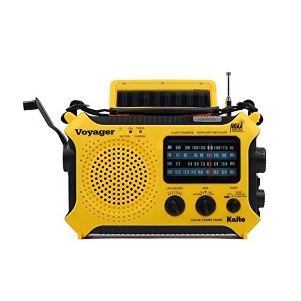 Kaito KA500: 5-Way Powered Emergency Radio with Solar – Side View