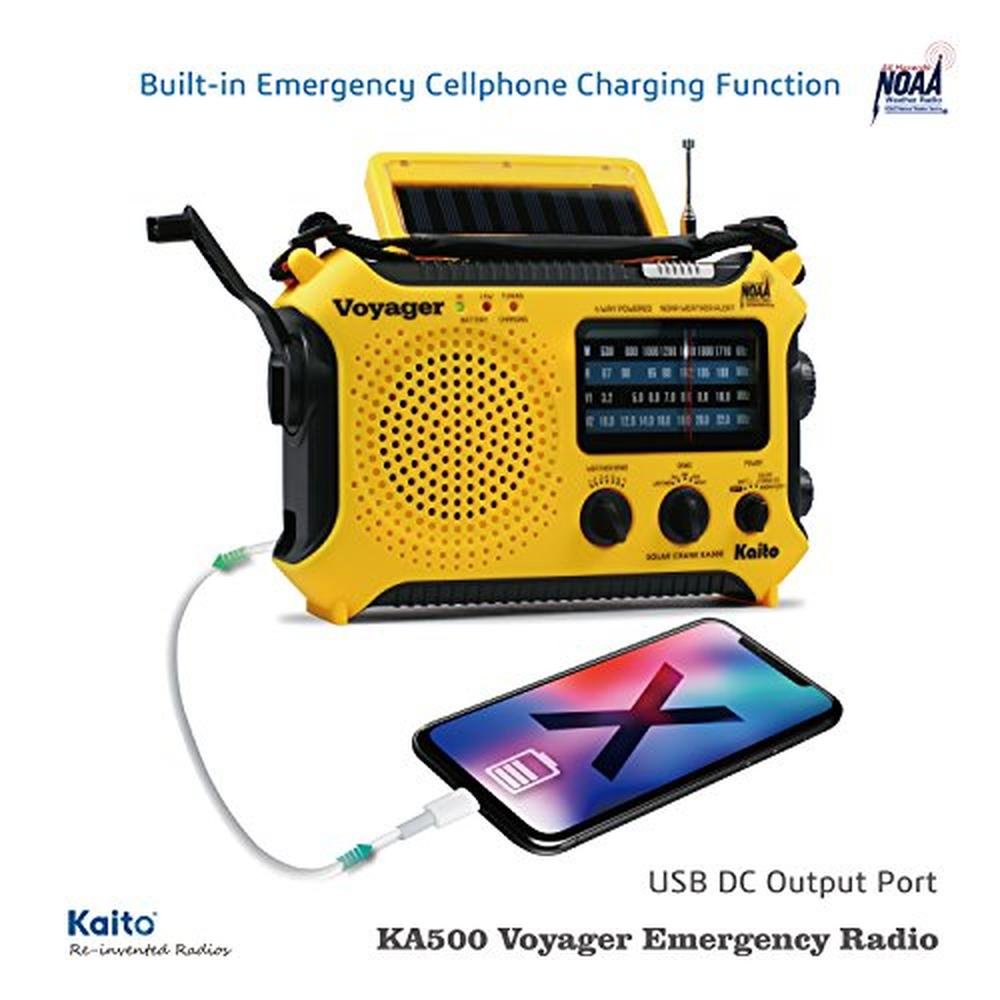 Kaito KA500: 5-Way Powered Emergency Radio with Solar – Close-up Detail