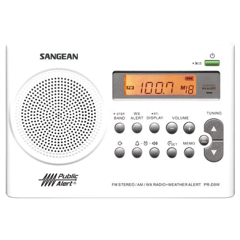 Sangean PR-D9W: Portable AM/FM/NOAA Alert Radio with – Side View