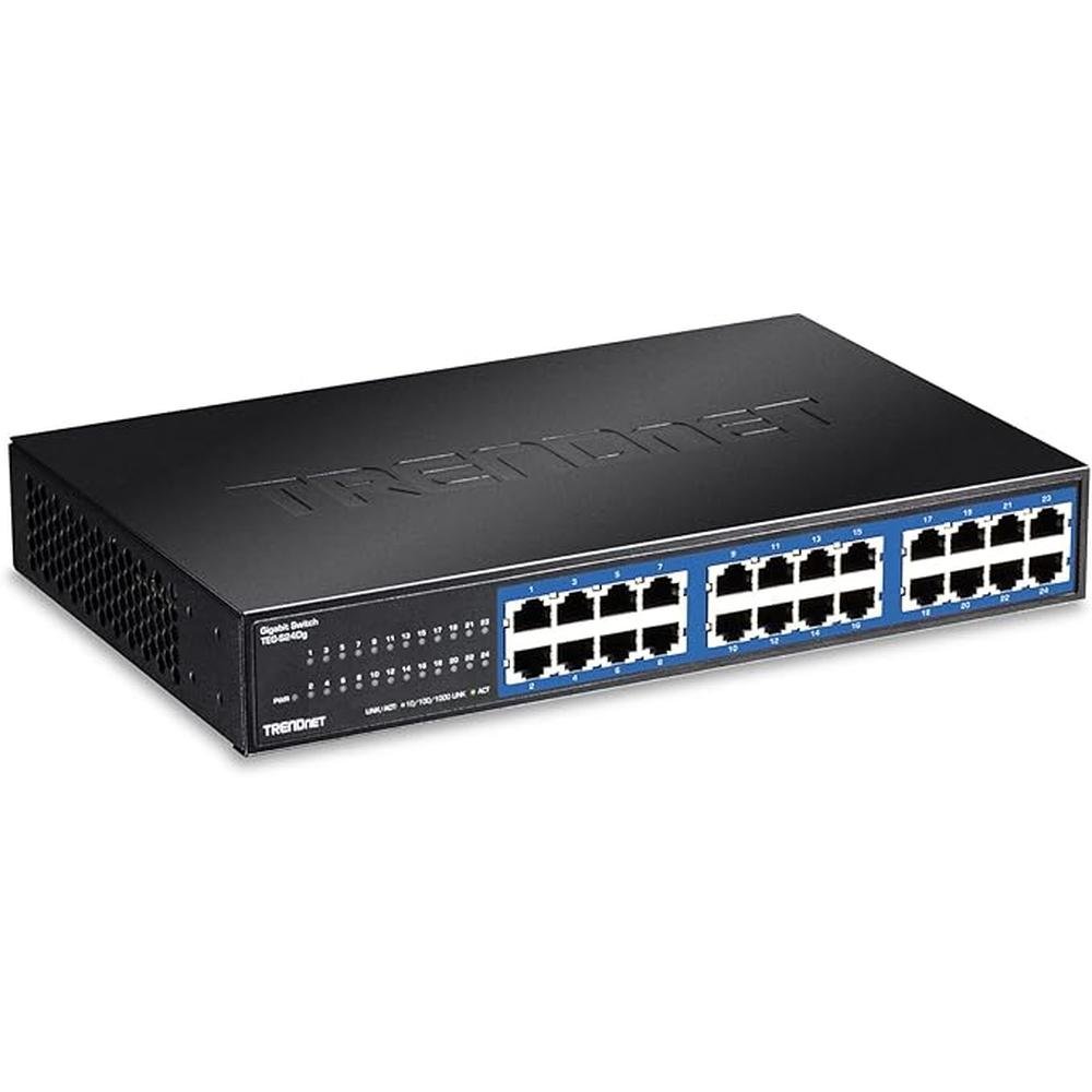 TRENDnet 24-Port Unmanaged Gigabit GREENnet Desktop Switch – Front View