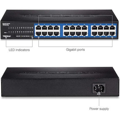 TRENDnet 24-Port Unmanaged Gigabit GREENnet Desktop Switch – In Use