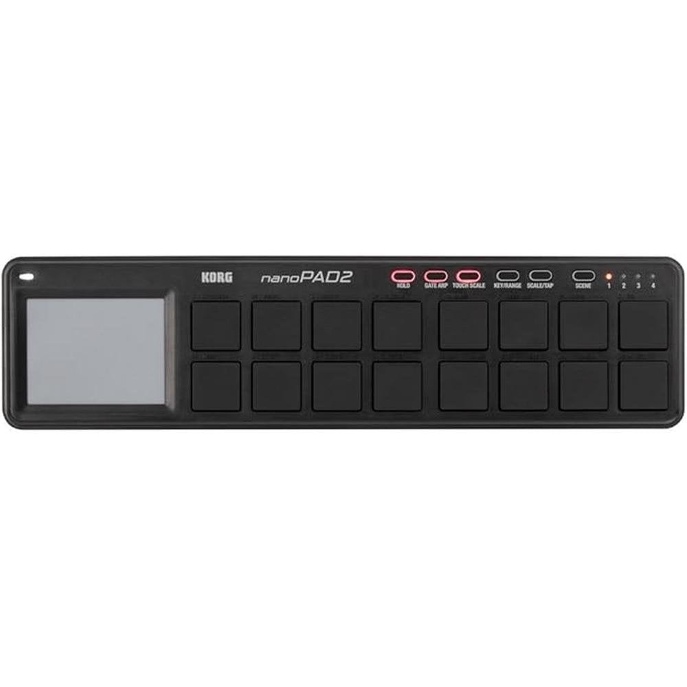 Korg Nanopad2: Korg Nanopad2 Slim Line USB MIDI Pads Black – Front View