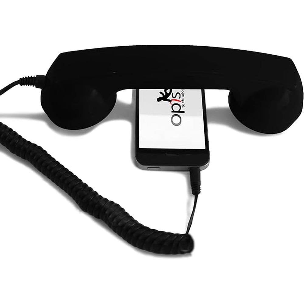 opis 60s: Micro Retro Phone Handset with USB-C and Aux – Front View