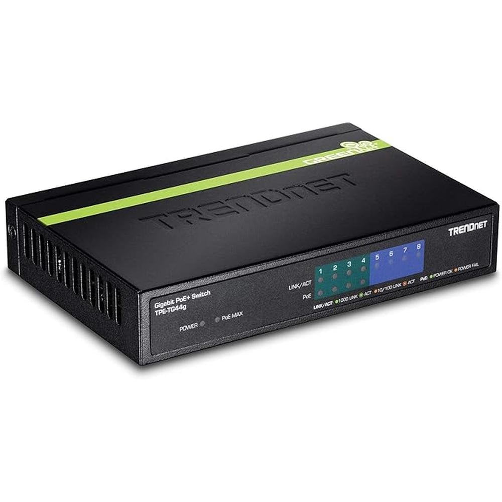 TRENDnet 8-Port Gigabit PoE+ Switch – Front View