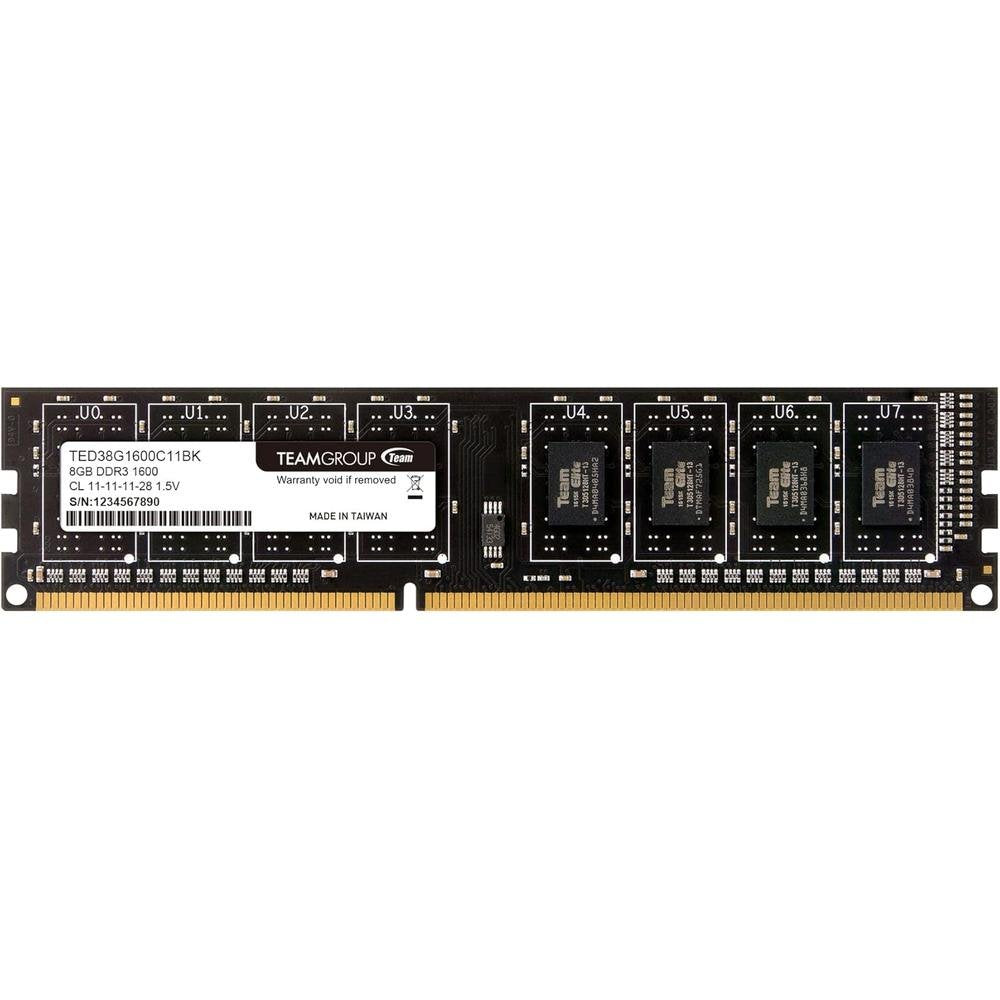 Single Teamgroup Elite DDR3 8GB 1600MHz PC3-12800 CL11 – Front View
