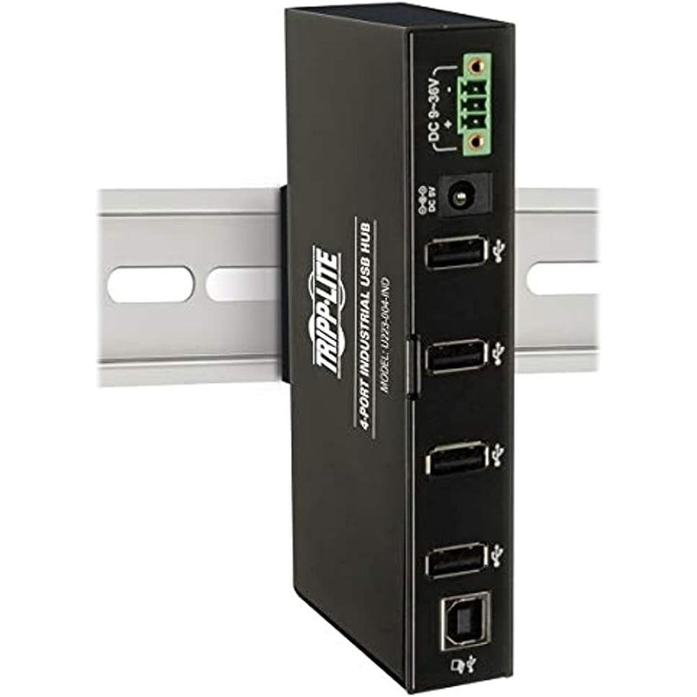 Tripp Lite 4-Port Rugged Industrial USB 2.0 Hi-Speed Hub w – Side View