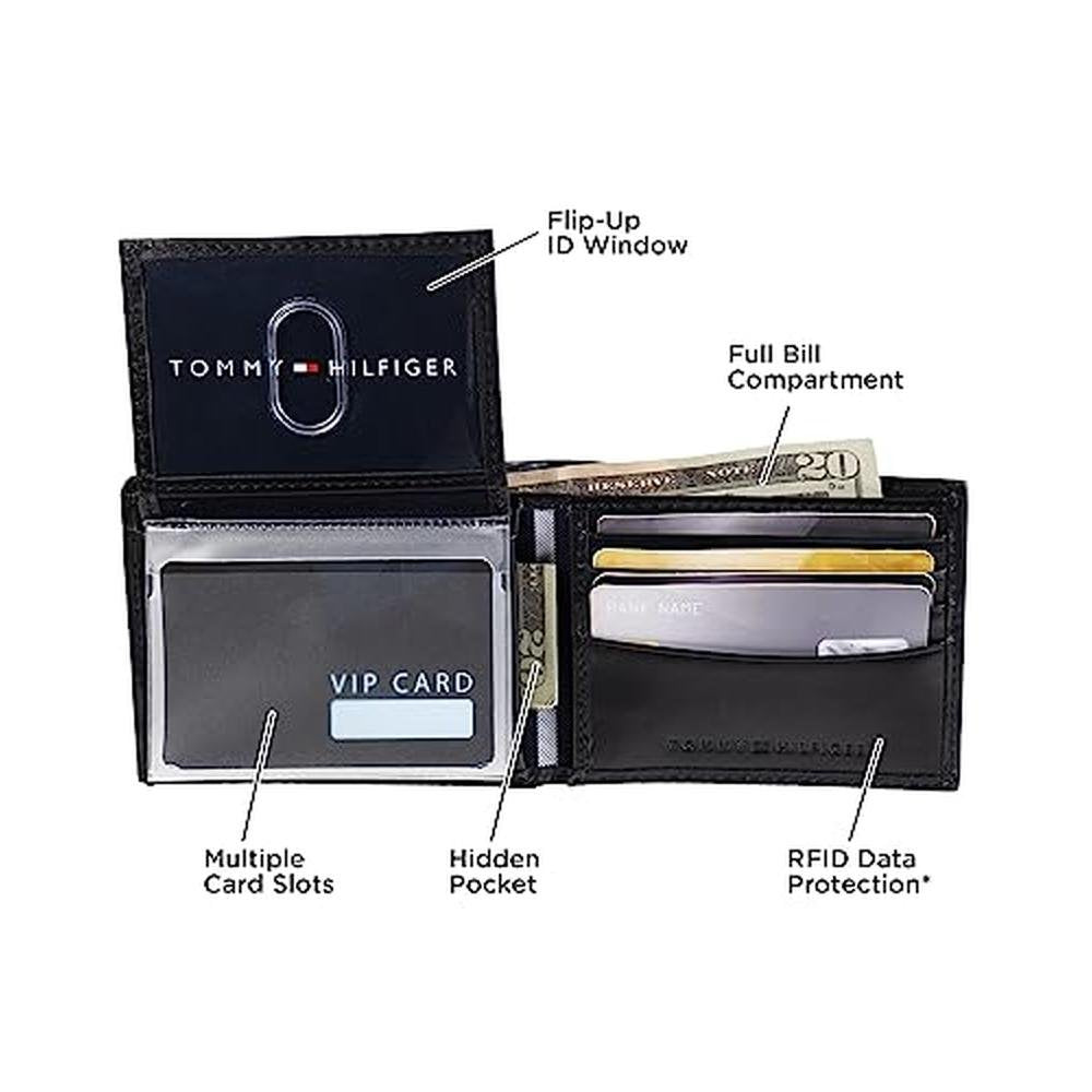 Tommy Hilfiger: Men's Leather Wallet Slim Bifold with 6 – Packaging