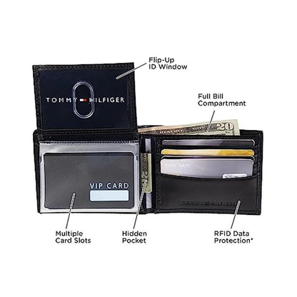 Tommy Hilfiger: Men's Leather Wallet Slim Bifold with 6 – Packaging