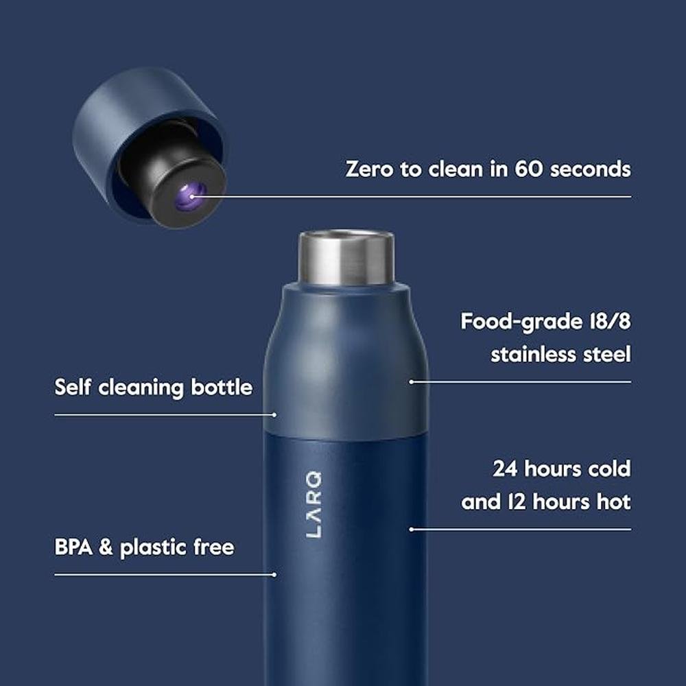 Bottle Water: LARQ PureVis 25 oz Self-Cleaning Insulated – Close-up Detail