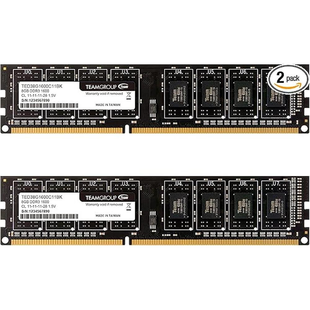 Memory TeamGroup: TeamGroup Elite DDR3 16GB Kit 2x8GB – Front View