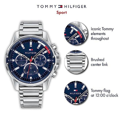 High-End Timepieces: Tommy Hilfiger Men's Quartz Stainless – Side View