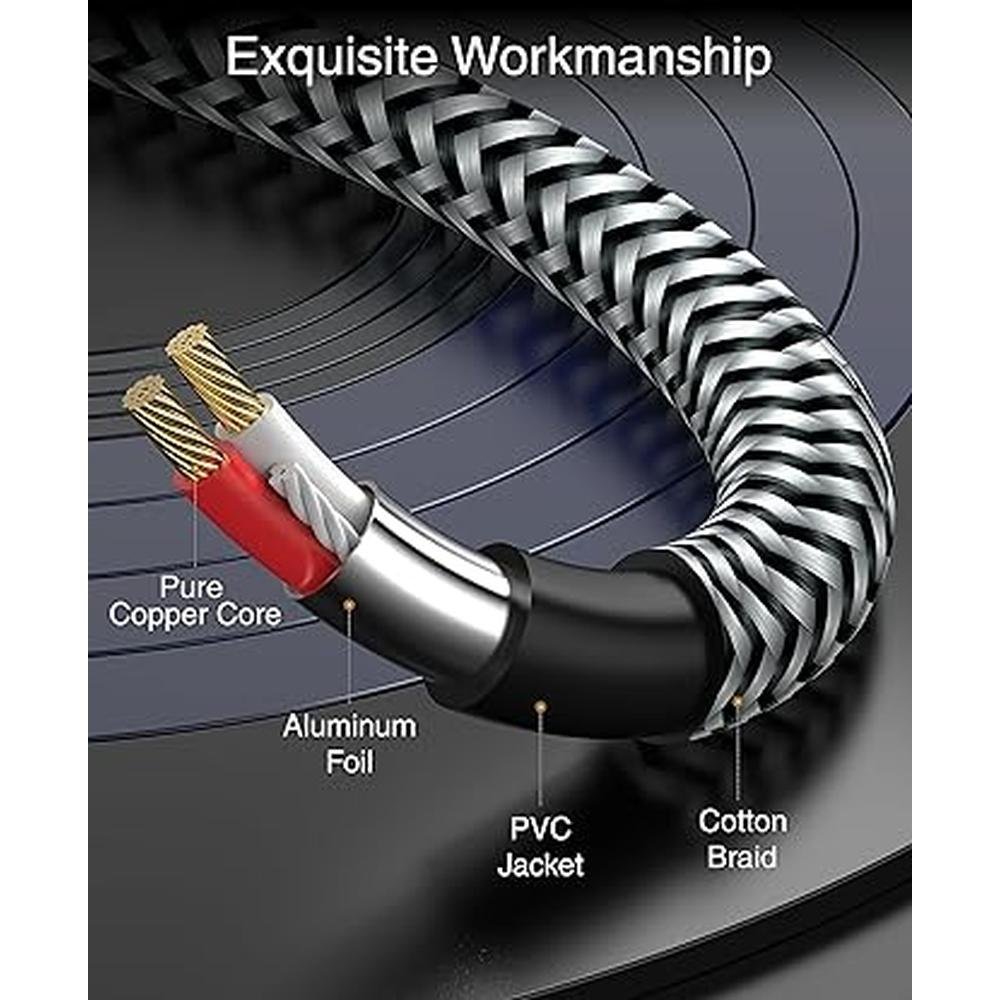 Audio RCA: BlueRigger 3.5mm to RCA Audio Cable 25ft – Side View
