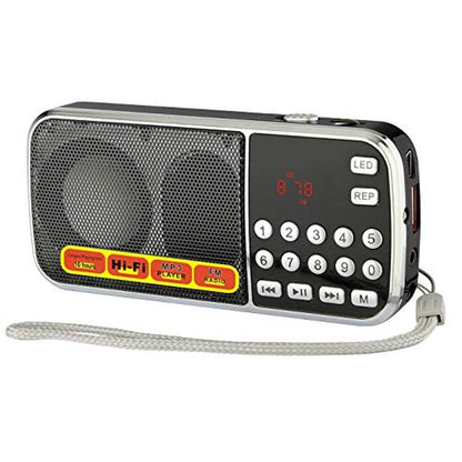 Mfine Mini Speakers: Portable Music Player with Micro SD/TF – Side View