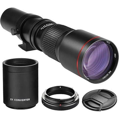 High Power 500mm-1000mm F/8 Manual Telephoto Lens – Front View
