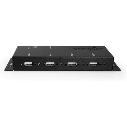 Metal 4-Port USB 2.0 Powered Hub for Industrial Use w/Screw – Front View