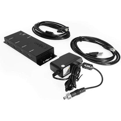 Metal 4-Port USB 2.0 Powered Hub for Industrial Use w/Screw – In Use