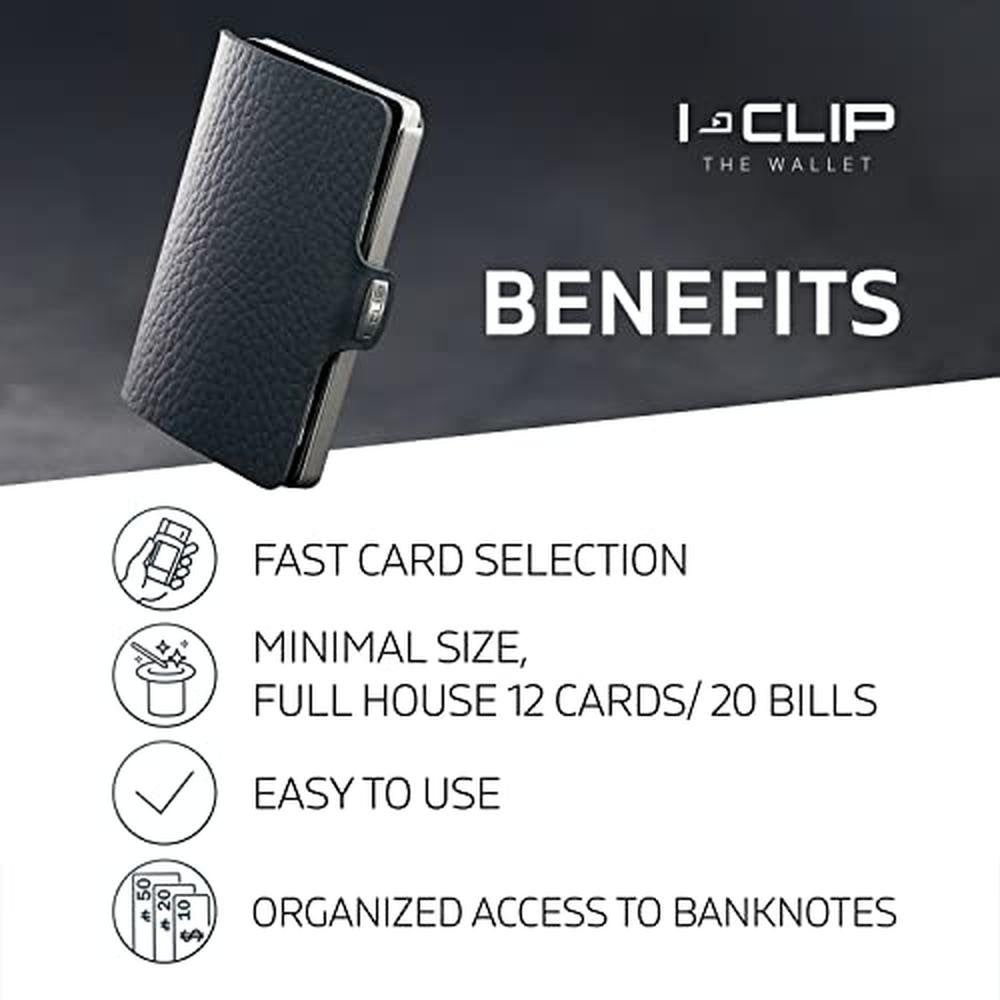 Clip Men's Wallet: I-CLIP Premium Leather Wallet Versatile – Side View