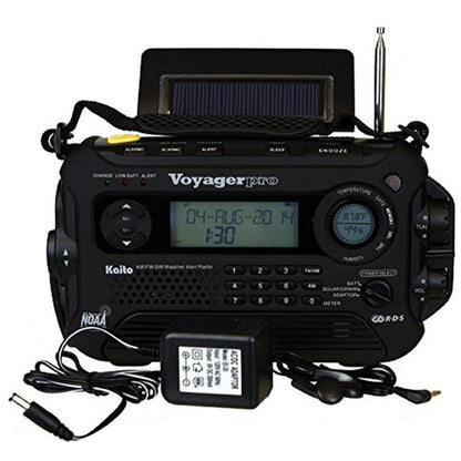Kaito Voyager Pro KA600: Digital Solar Dynamo Hand Crank – Side View