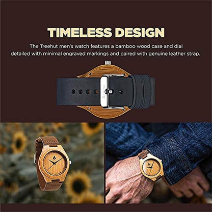 Treehut Watch: Wooden Bamboo Timepiece – Side View
