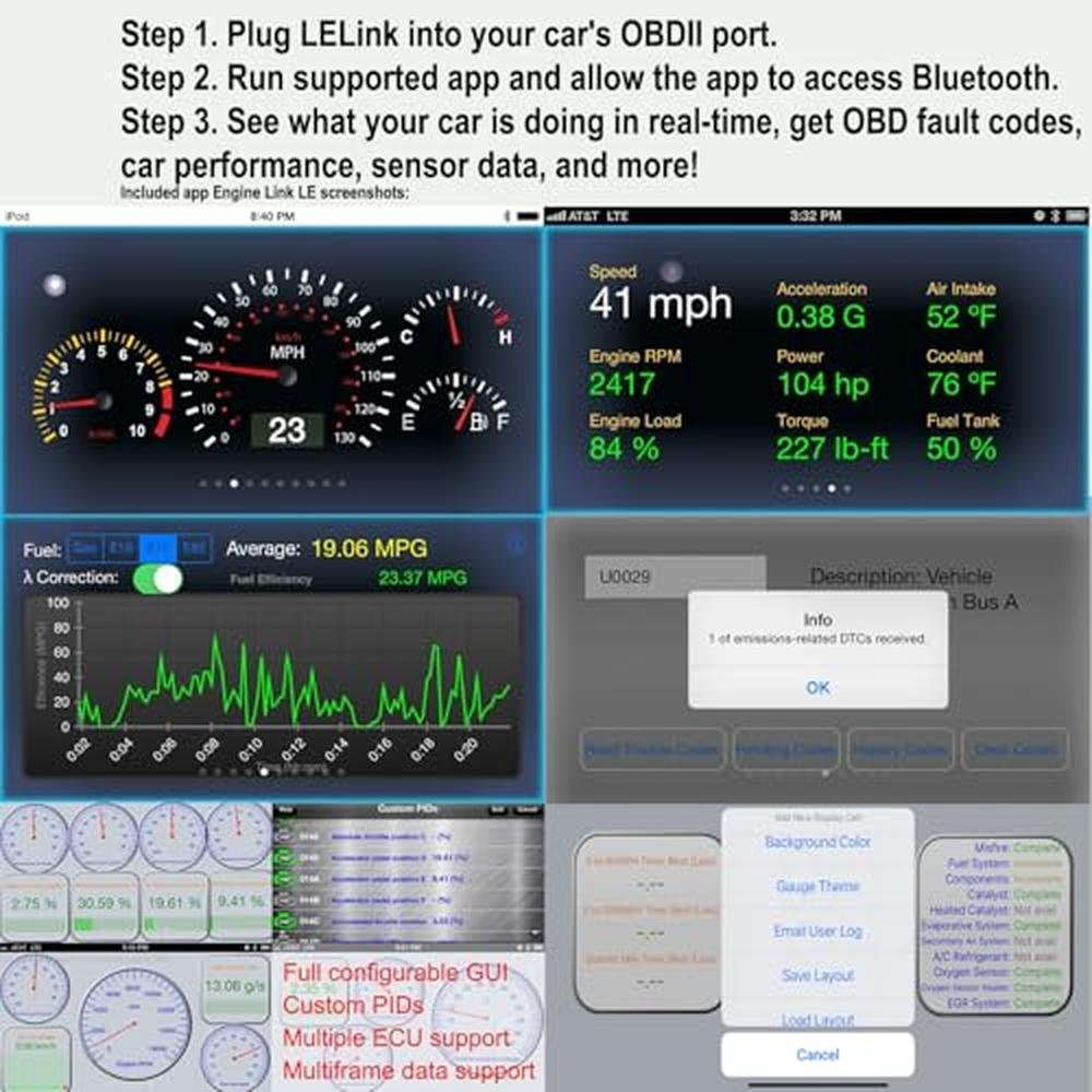 LELink Bluetooth Low Energy BLE OBD-II OBD2 Car Diagnostic – Close-up Detail