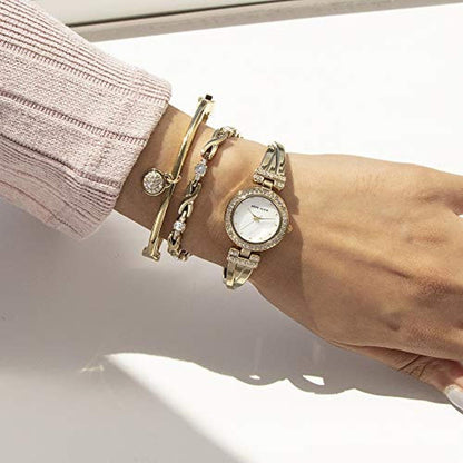 Anne Klein: Women's Premium Crystal Accented Bangle Watch – Packaging