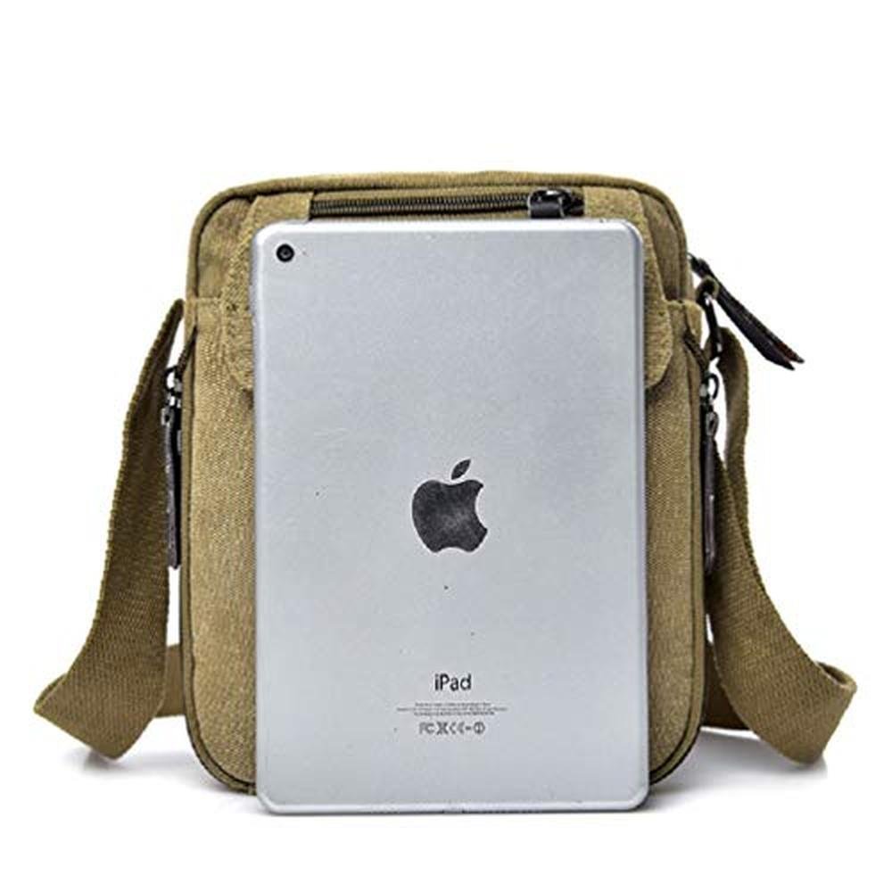 Purse Small: Canvas Travel Purse Casual Messenger Bag – Side View