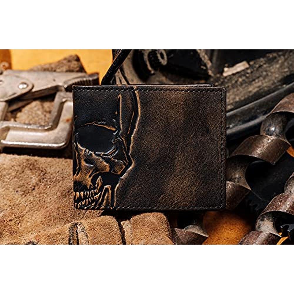 Wallet House: House of Jack Co. Skull Bifold Wallet for Men – Side View