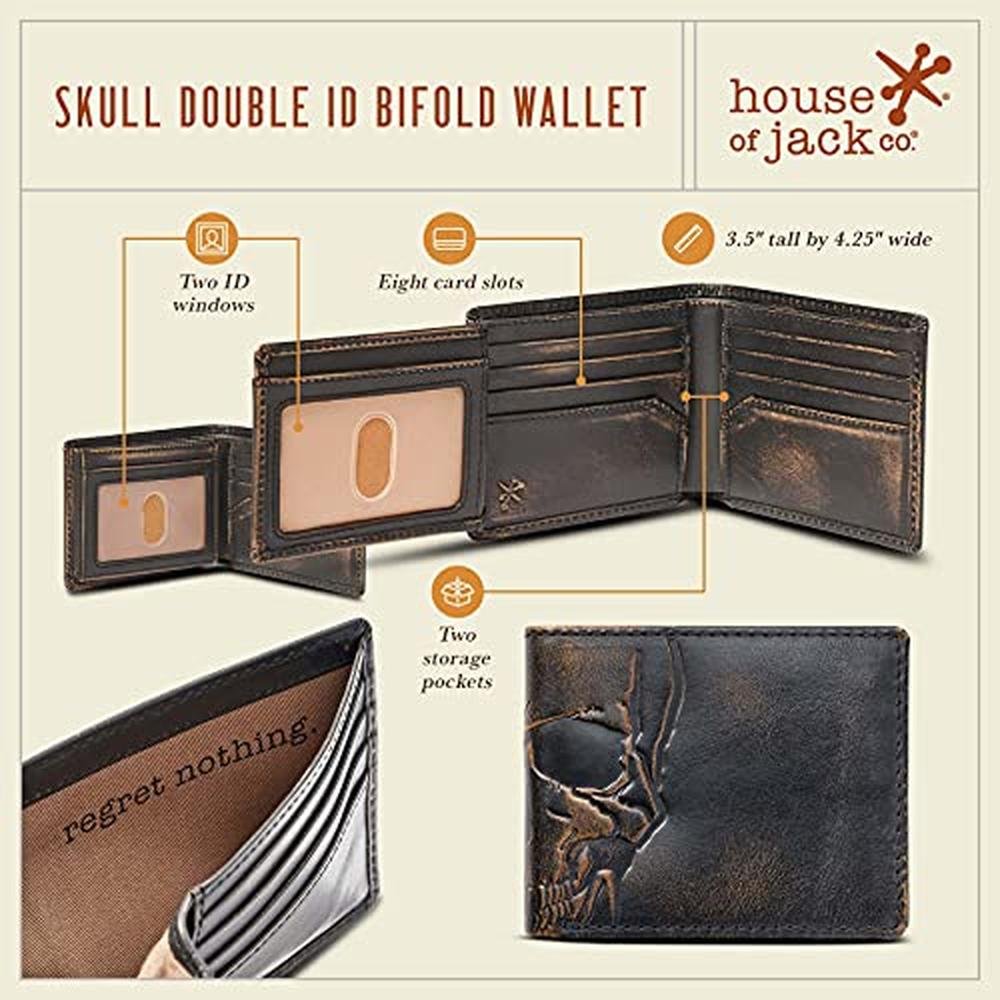 Wallet House: House of Jack Co. Skull Bifold Wallet for Men – In Use