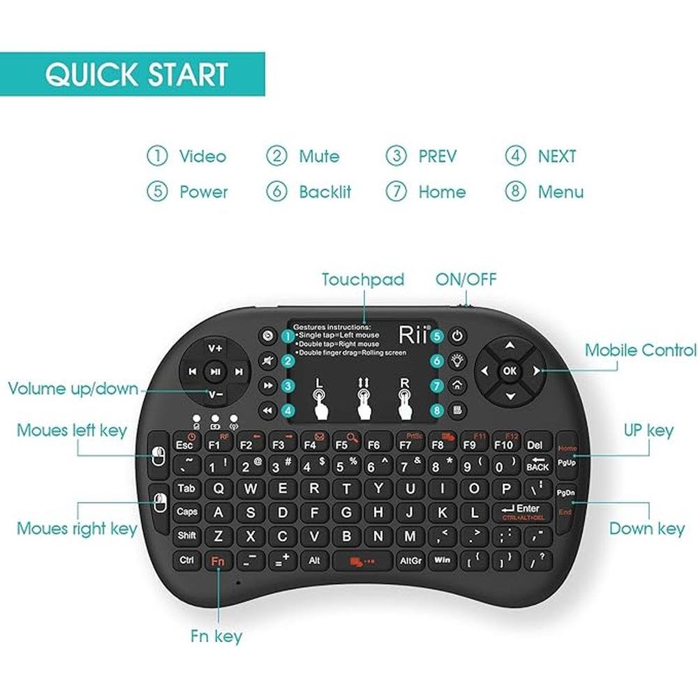Keyboard Rii: Rii 2.4GHz Mini Wireless Keyboard with – In Use
