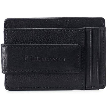 Alpine Swiss Harper Mens RFID Slim Money Clip Front Pocket – Front View