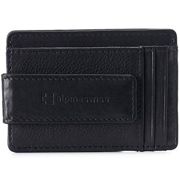 Alpine Swiss Harper Mens RFID Slim Money Clip Front Pocket – Front View