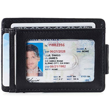 Alpine Swiss Harper Mens RFID Slim Money Clip Front Pocket – Side View