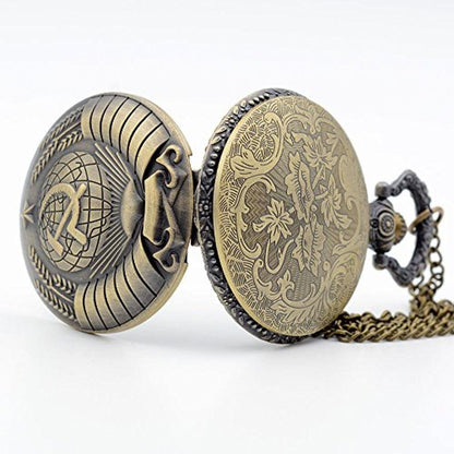 Antique USSR Soviet Sickle Hammer Quartz Pocket Watch – Side View
