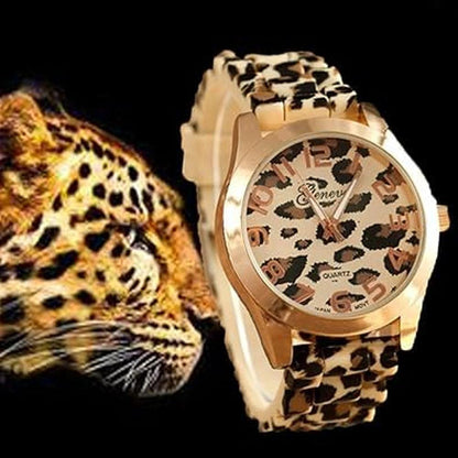 Fanmis Watch: FANMIS Unisex Geneva Leopard Silicone – Side View