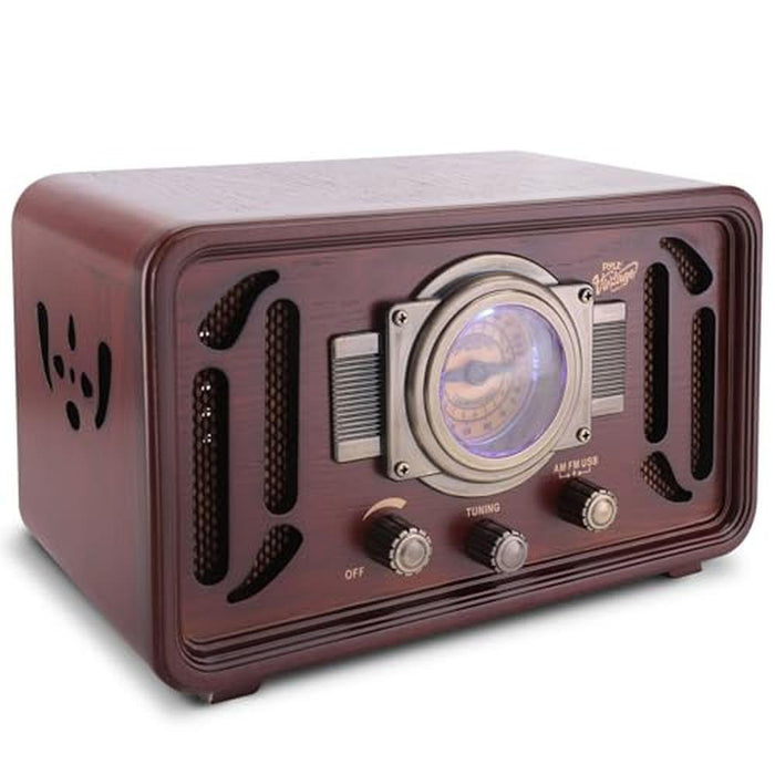 Pyle Retro Wireless Bluetooth Radio Speaker – Front View