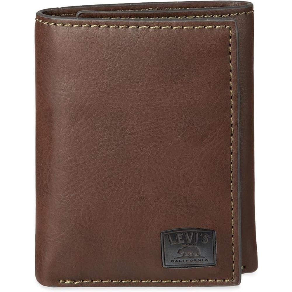 Levi Men's Trifold Wallet: Levi's Sleek and Slim Design – Front View