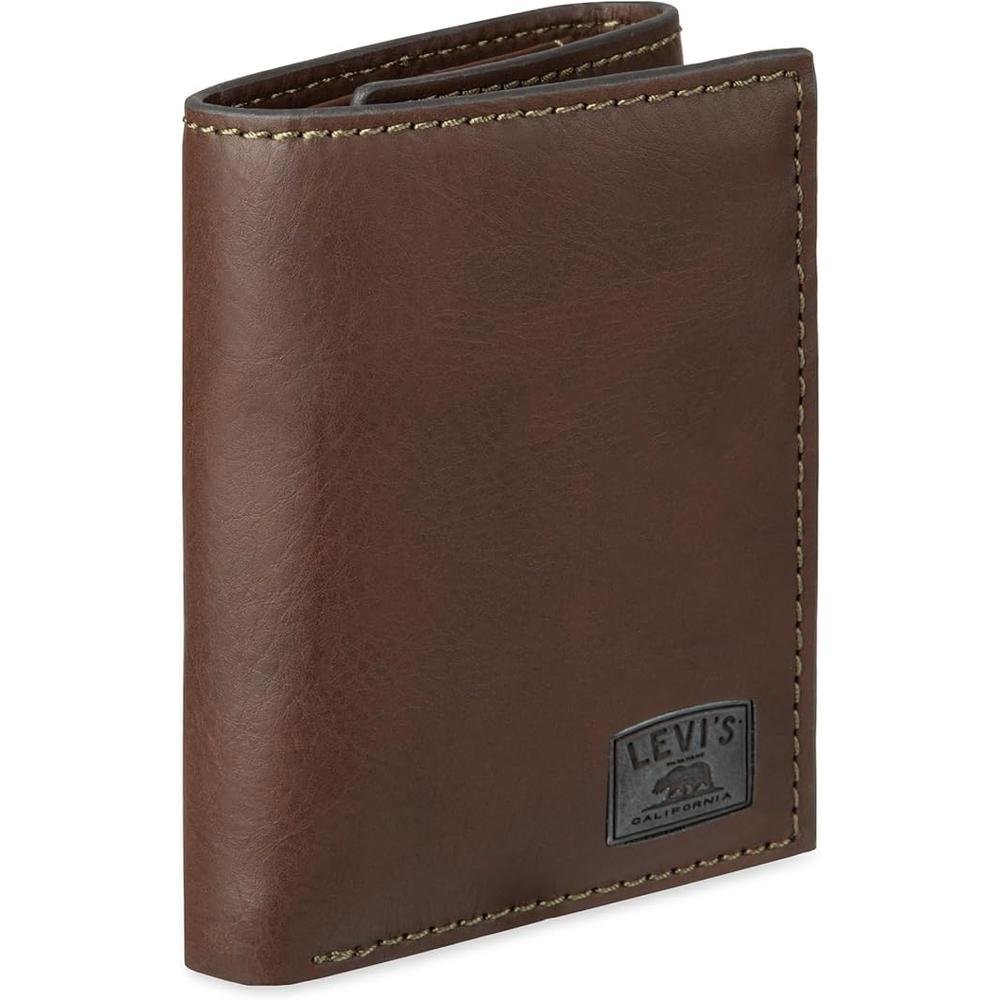 Levi Men's Trifold Wallet: Levi's Sleek and Slim Design – Side View
