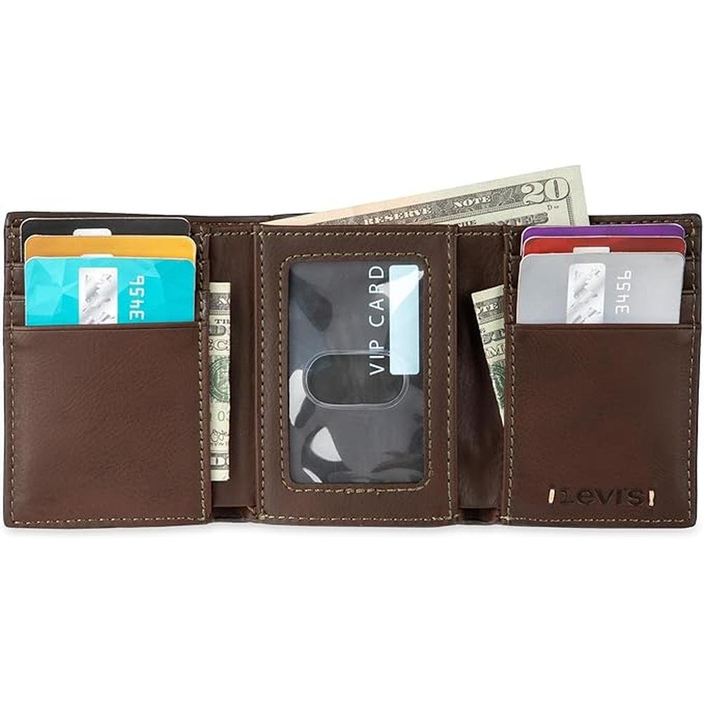 Levi Men's Trifold Wallet: Levi's Sleek and Slim Design – In Use