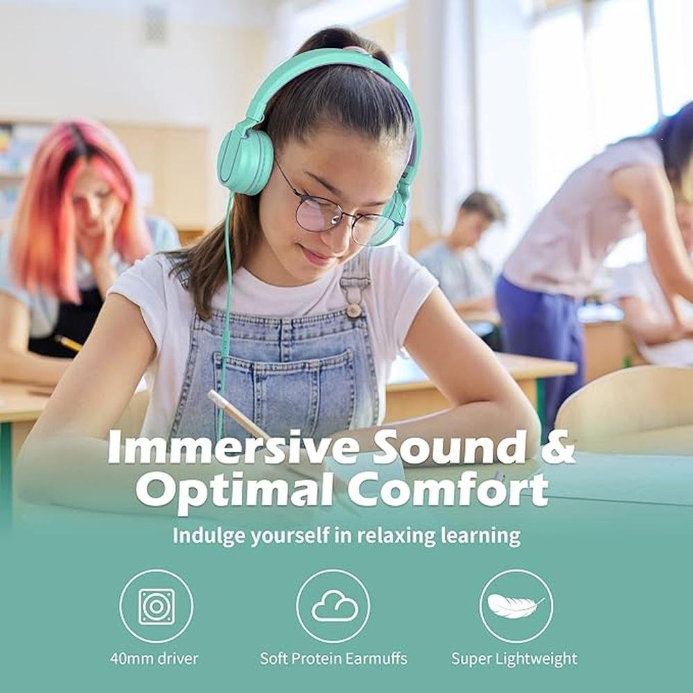 Kids Headphones: AILIHEN I35 On-Ear Headphones for School – In Use