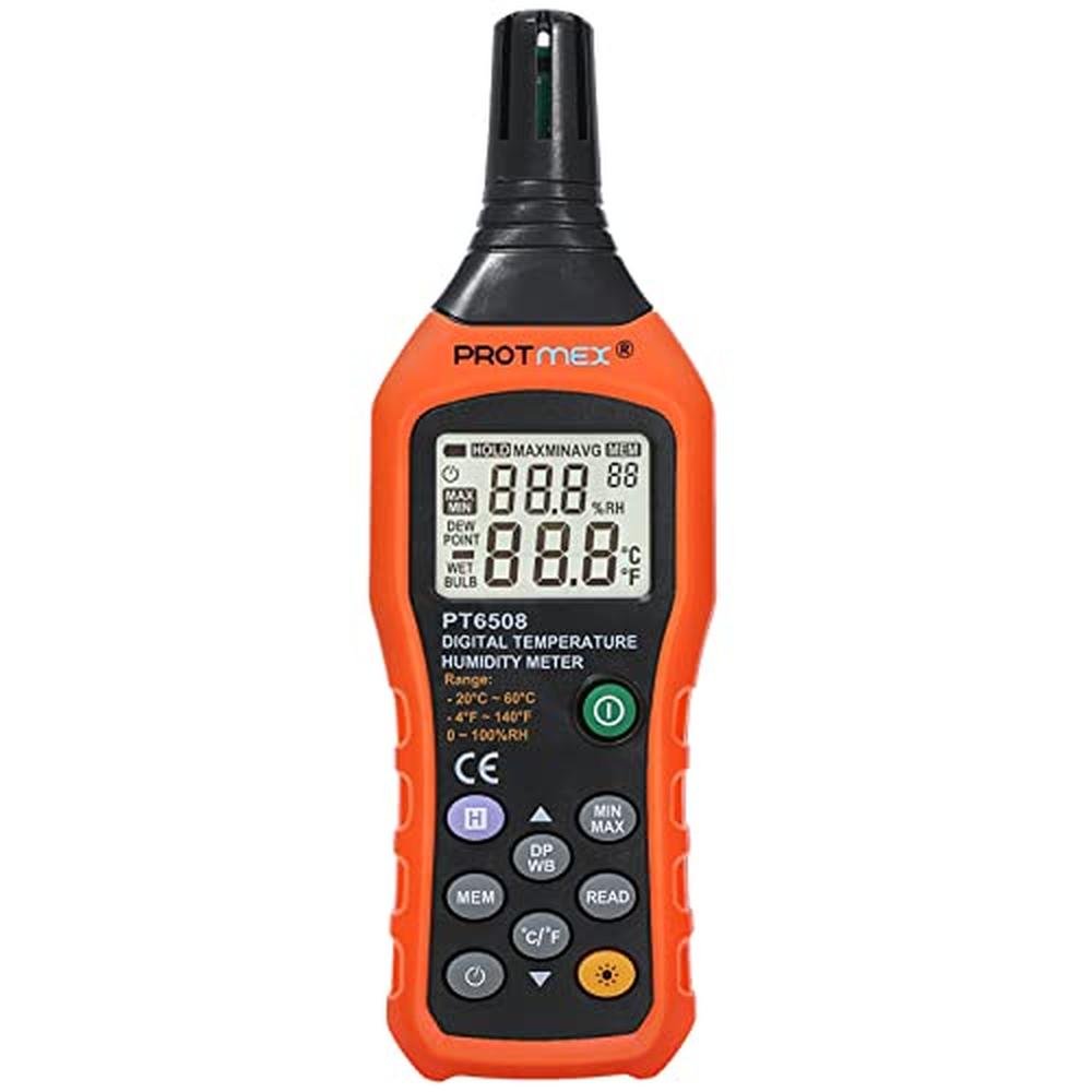 Protmex PT6508 Temperature Humidity Meter – Front View