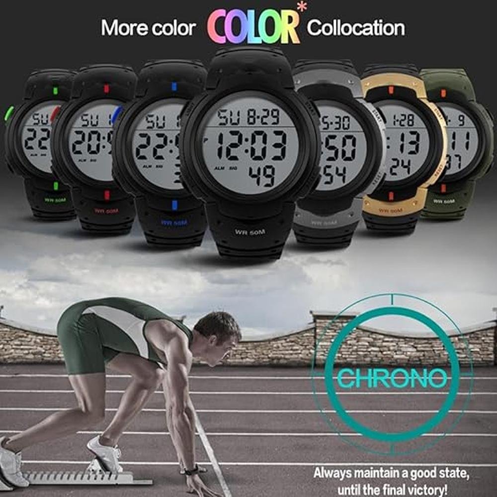 CakCity Watch: CakCity Mens Digital Sports Watch LED Screen – Side View