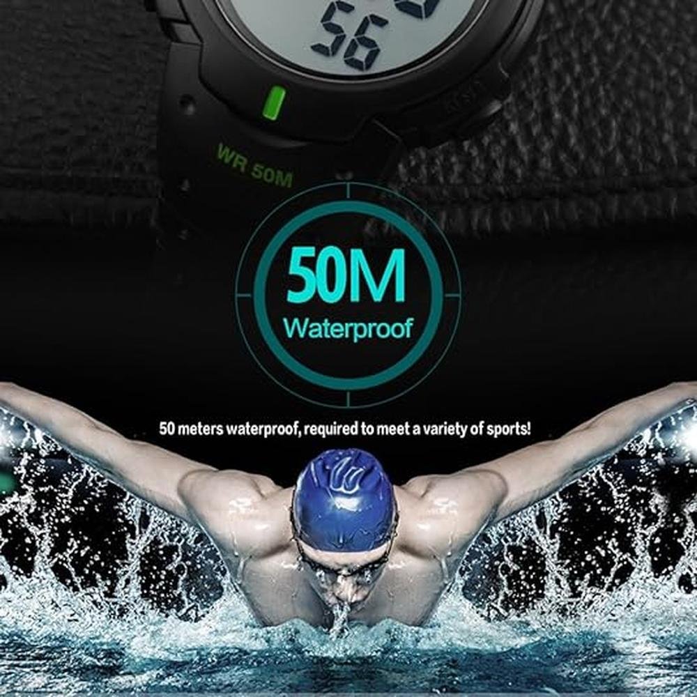 CakCity Watch: CakCity Mens Digital Sports Watch LED Screen – Close-up Detail