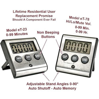 Elegant Digital Kitchen Timers – Close-up Detail