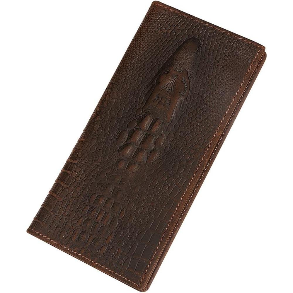 Kattee Men's Vintage Genuine Leather Long Wallet – Front View