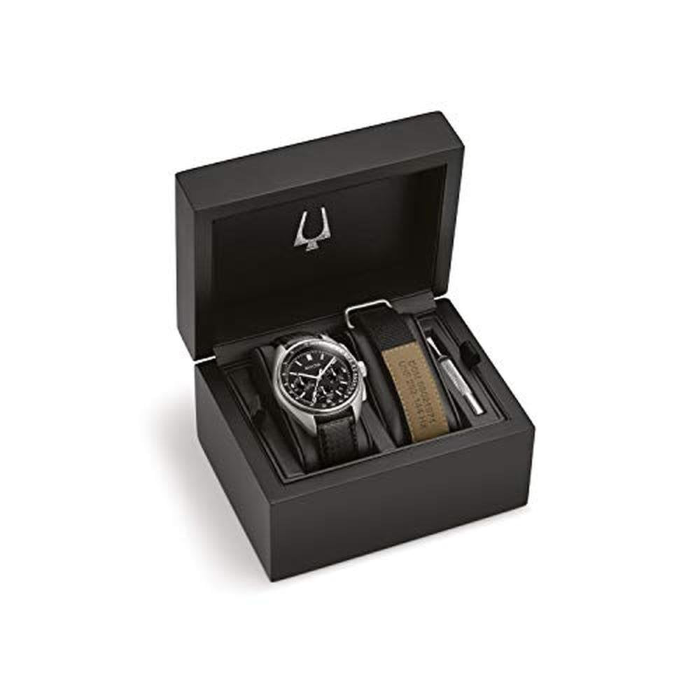 Bulova Men's Archive Series Lunar Pilot 6-Hand Chronograph – Close-up Detail