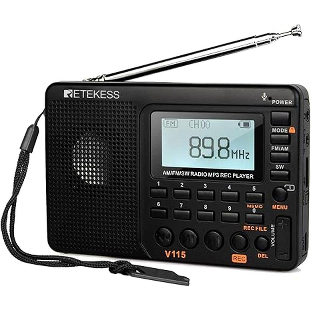 Shortwave Radio: Retekess V115 Digital Radio AM FM – Front View