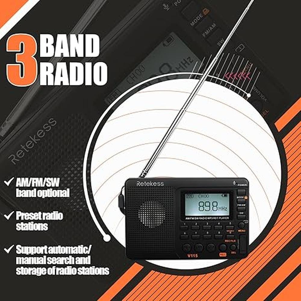 Shortwave Radio: Retekess V115 Digital Radio AM FM – Close-up Detail