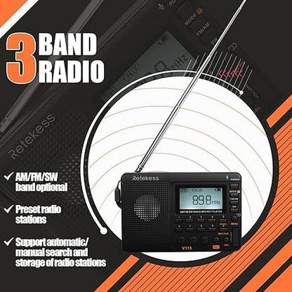 Shortwave Radio: Retekess V115 Digital Radio AM FM – Close-up Detail