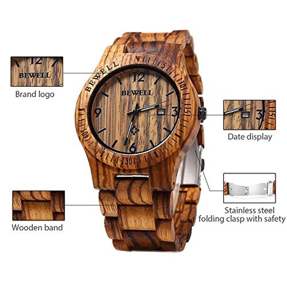 Watch Wood: BEWELL W086B Mens Wooden Watch Analog Quartz – In Use