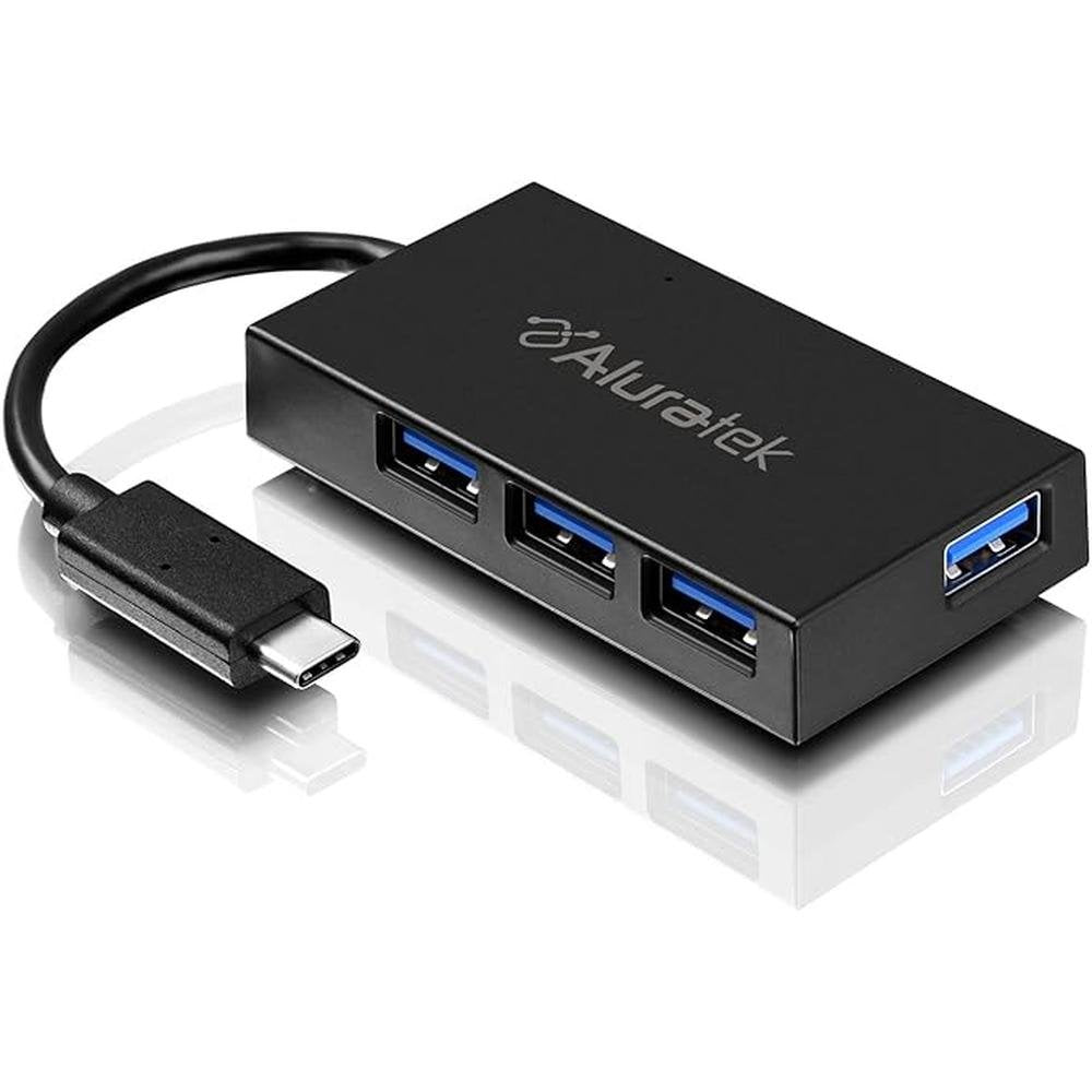 Aluratek 4-Port USB 3.1 Type-C Hub – Front View